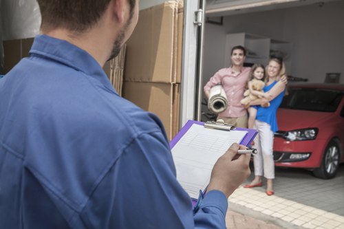 Van loading for a small flat move in East Finchley