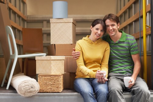 Packing and loading furniture into a van in East Finchley