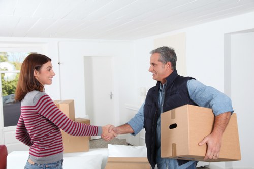 Careful packing materials and moving boxes prepared for house removals