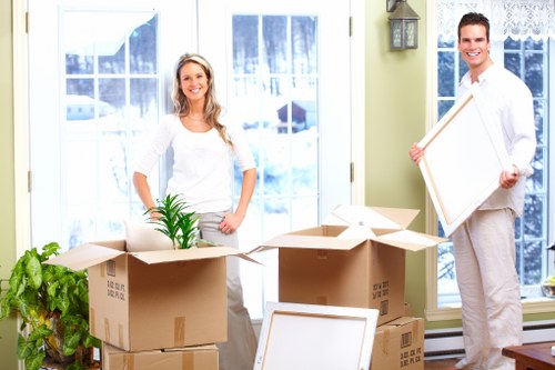 Packed removals van for local home relocation in Eastfinchley
