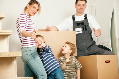 Professional movers handling a flat move in East Finchley